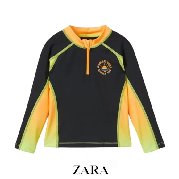 ZARA Kids |  “OCEAN BAY WAVES” TIE DYE RASH GUARD - Picture 1 of 3